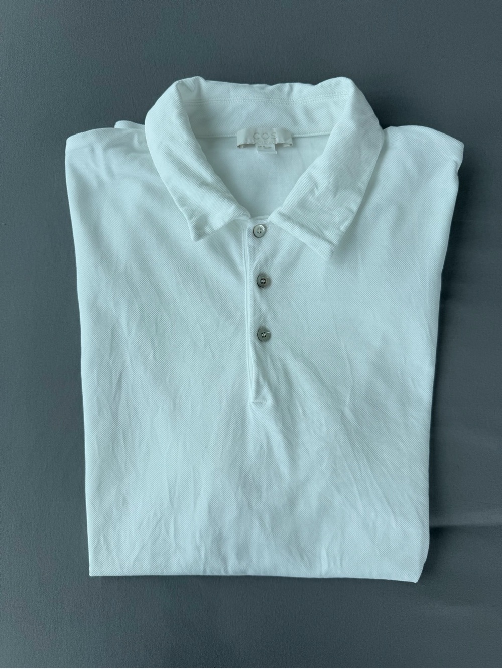 COS White Short-Sleeve Polo Shirt